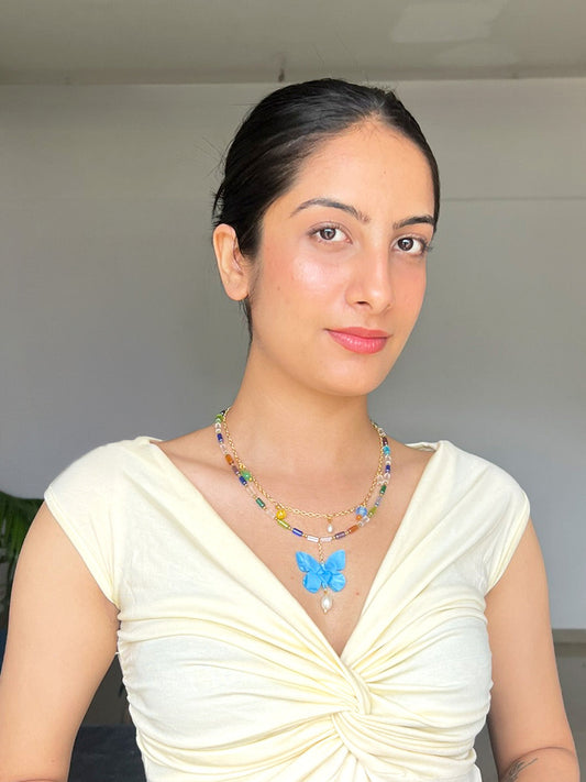 Multicolour Butterfly Necklace