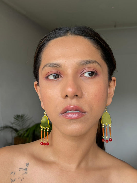 Yellow Tulip Dangle Earrings