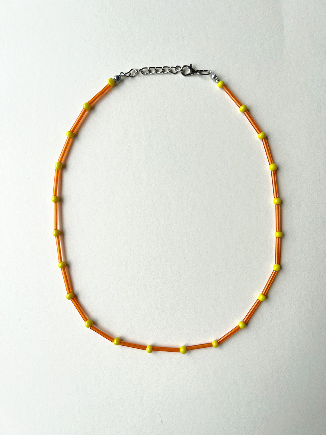 Orange & Yellow Glass Tube Necklace