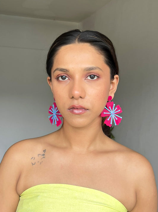 Fuchsia Flower Stud Earrings