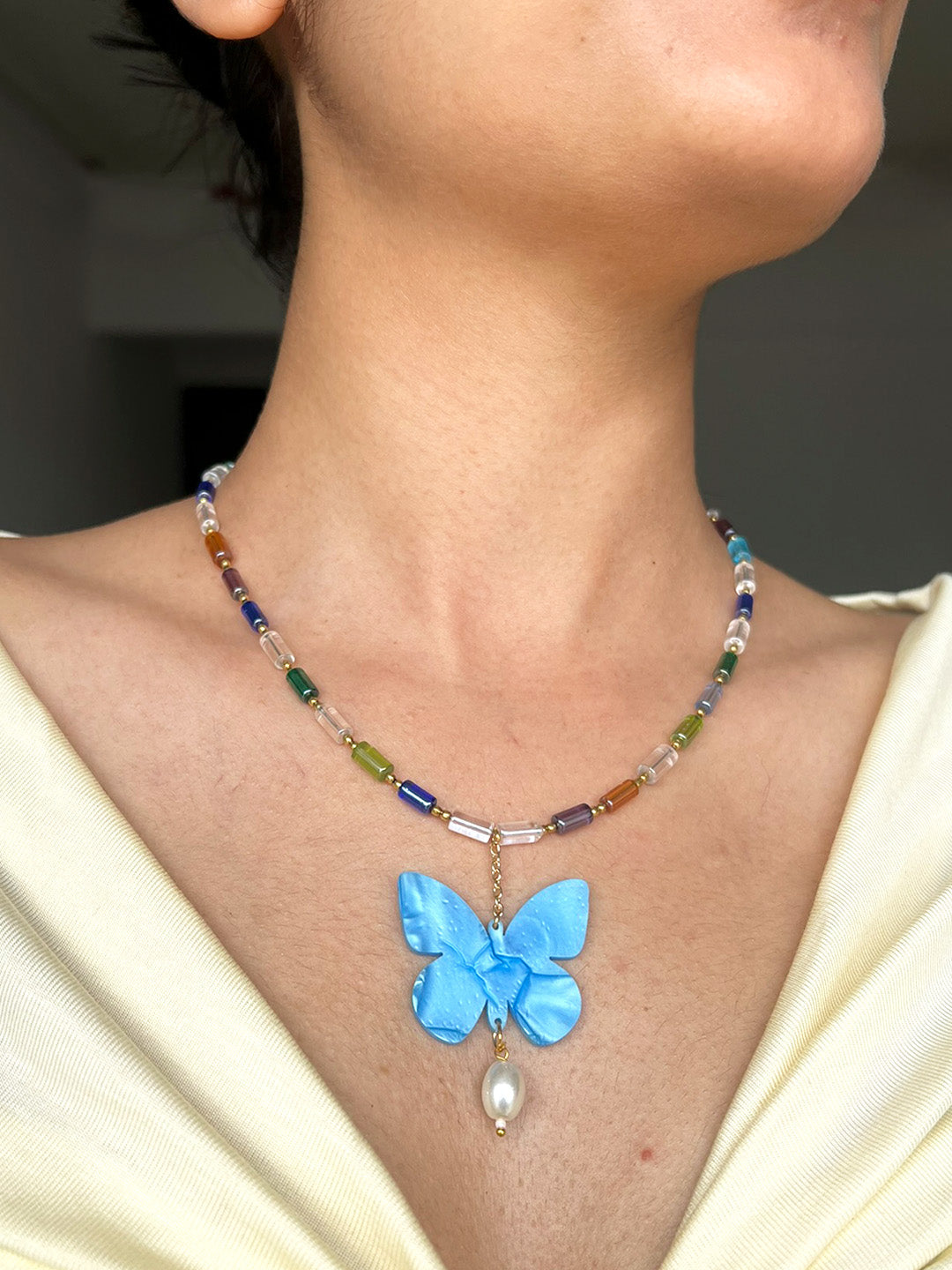 Multicolour Butterfly Necklace