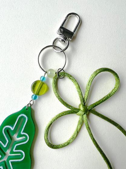 Green Leaf Bow Charm