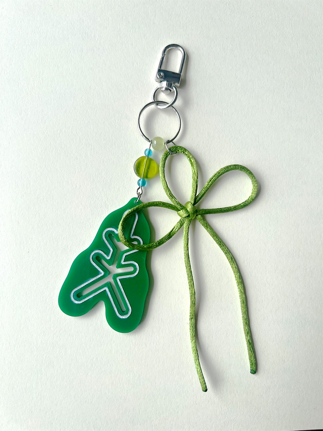 Green Leaf Bow Charm