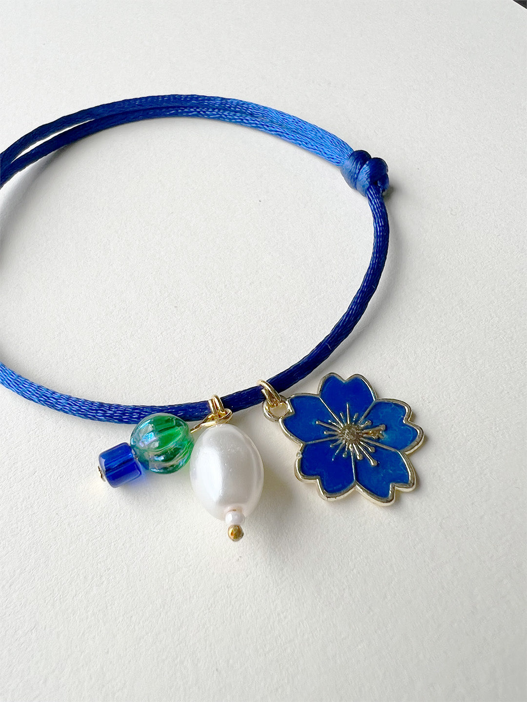 Stackable Bead & Charm Bracelets - Blue