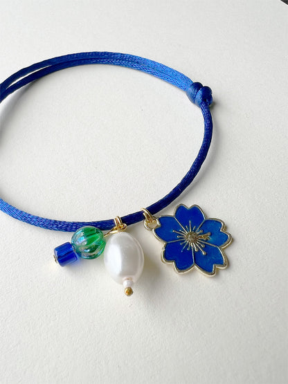 Stackable Bead & Charm Bracelets - Blue