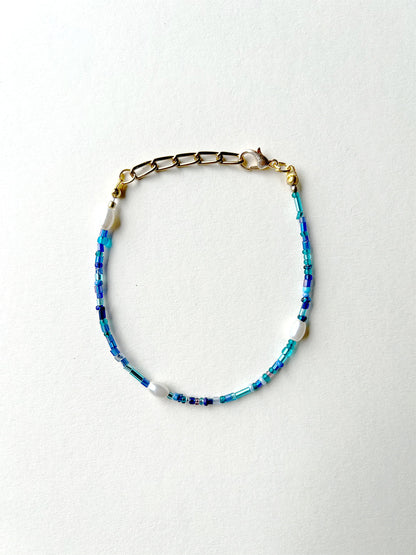 Stackable Bead & Charm Bracelets - Blue