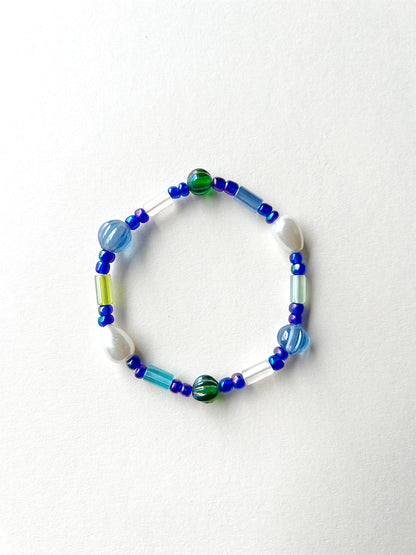 Stackable Bead & Charm Bracelets - Blue