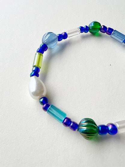 Stackable Bead & Charm Bracelets - Blue
