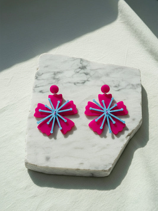 Fuchsia Flower Stud Earrings
