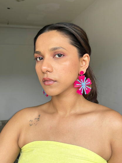 Fuchsia Flower Stud Earrings