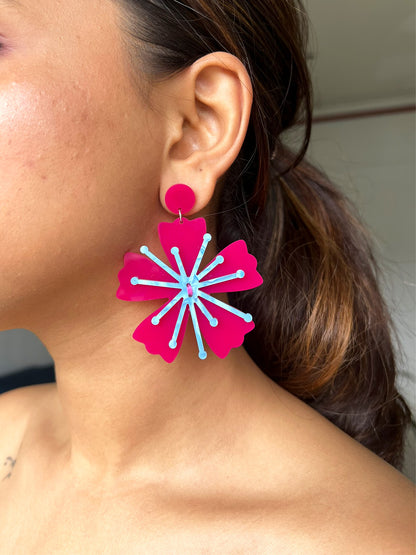 Fuchsia Flower Stud Earrings