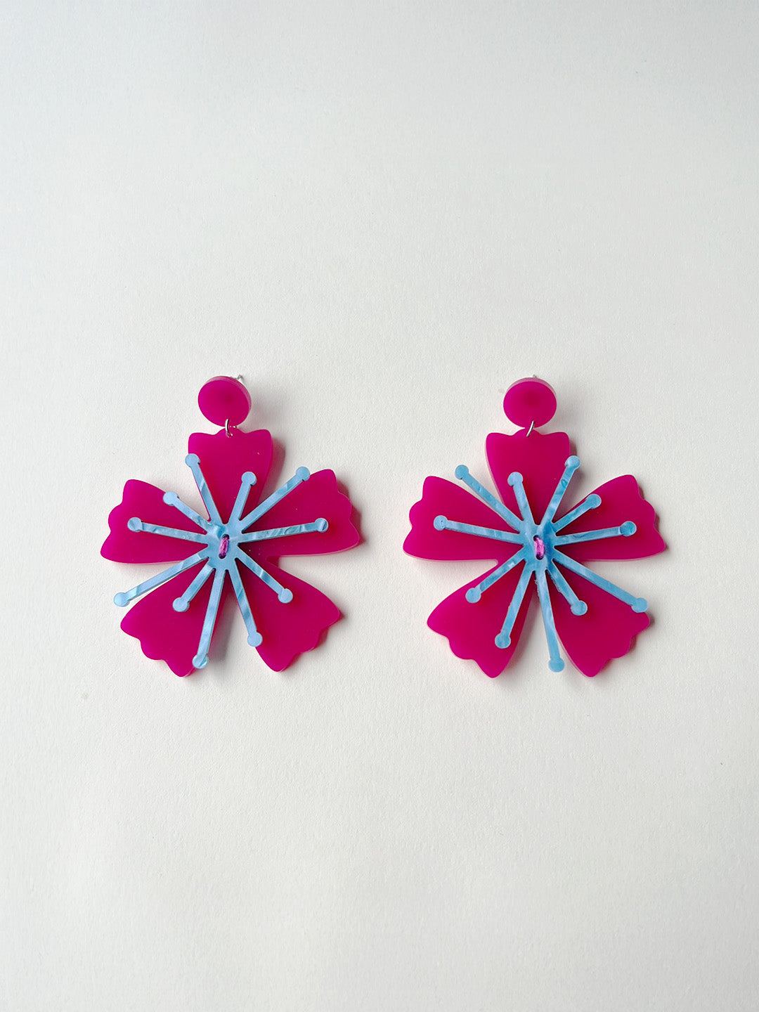 Fuchsia Flower Stud Earrings