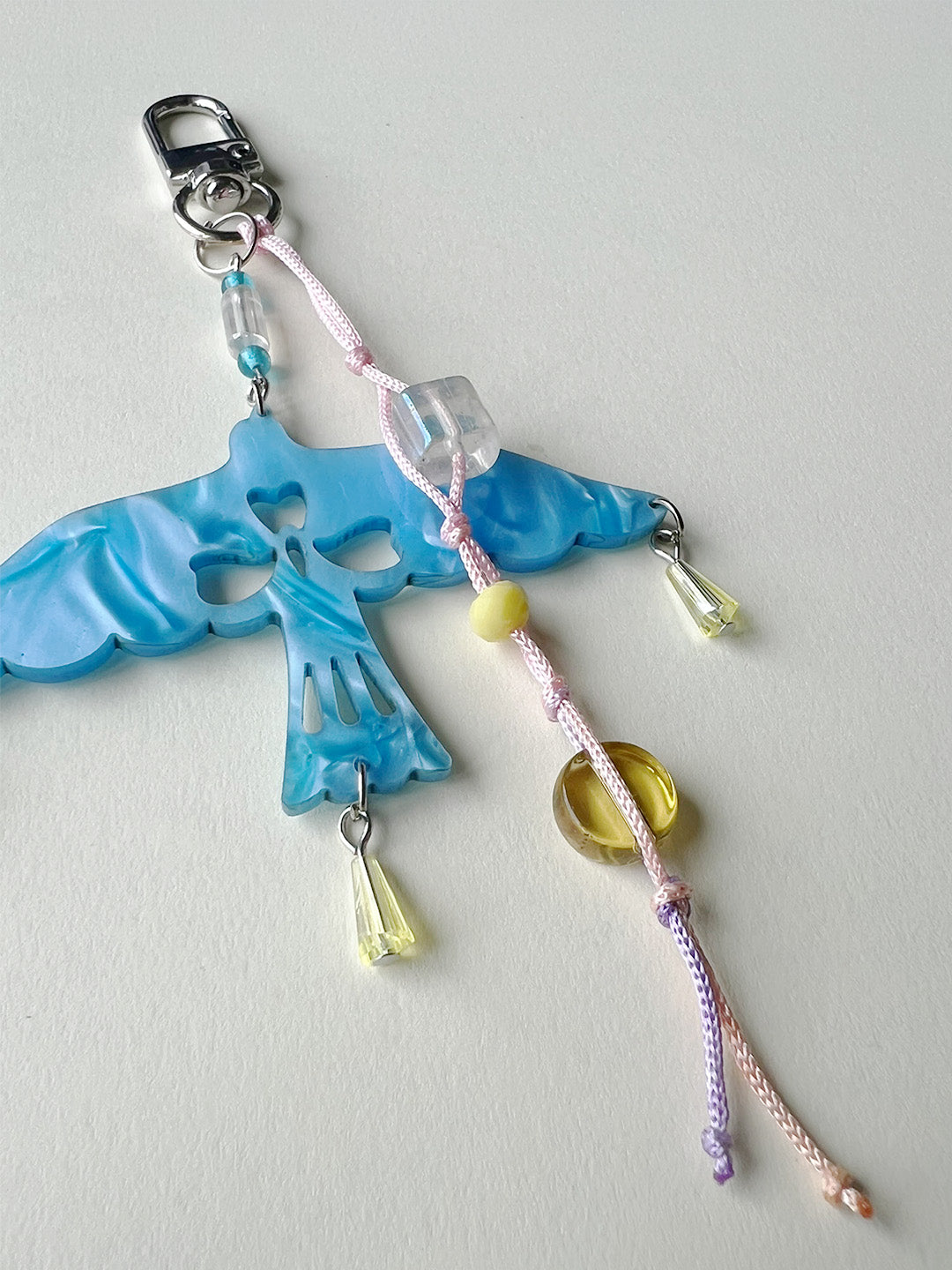 Blue Bird Cord & Bead Bag Charm