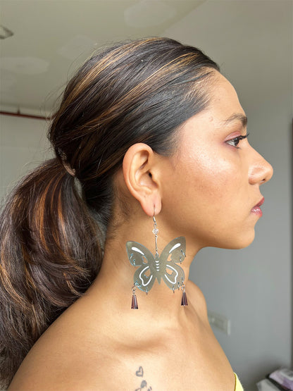 Blue Butterfly Dangling Earrings