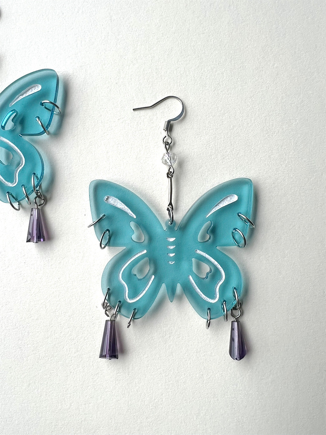 Blue Butterfly Dangling Earrings