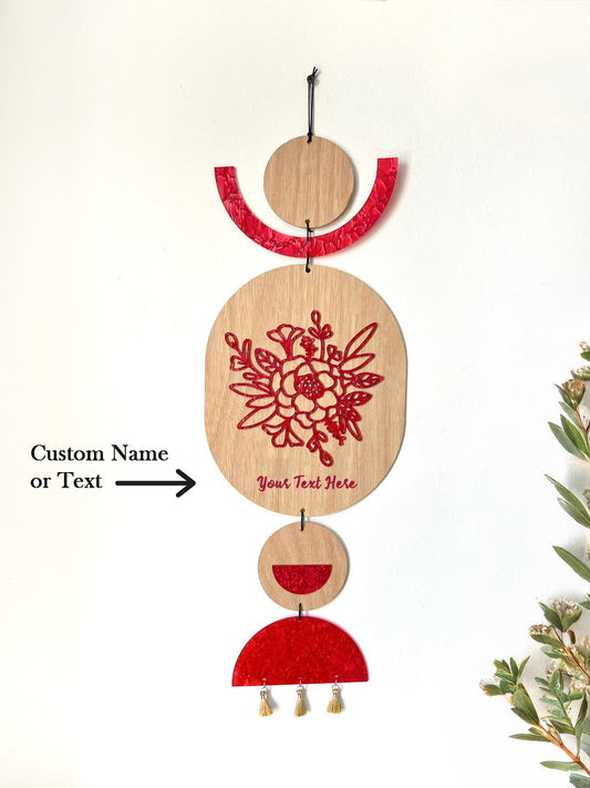 Custom Name Wall Hanging Art Decor - Floral